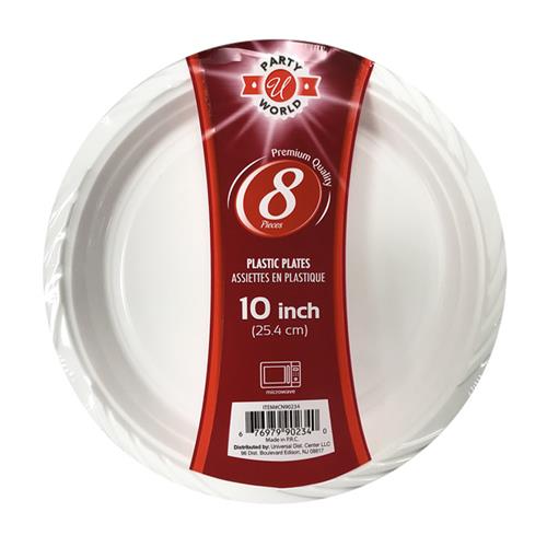 Wholesale 8CT 10'' WHITE MICROWAVE PLASTIC PLATE