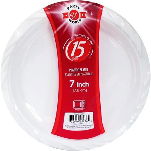 Wholesale 15CT 7'' WHITE MICROWAVE PLATE