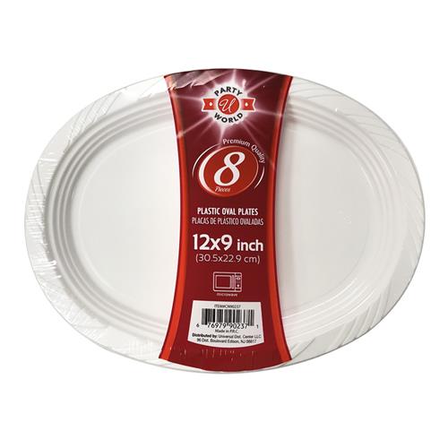 Wholesale 8CT 12x9'' WHITE OVAL MICROWAVE PLATE