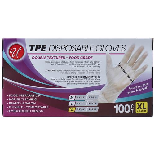 Wholesale 100ct DISPOSABLE GLOVES X-LARGE FOOD GRADE
