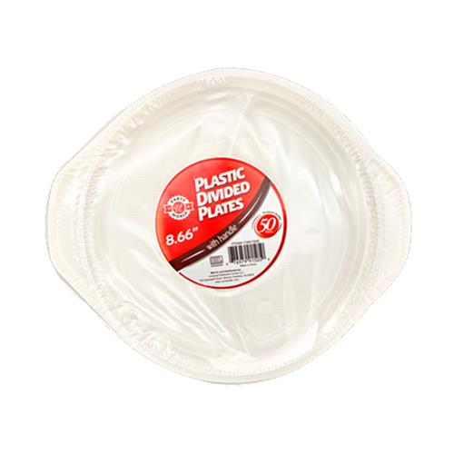 Wholesale 50PC 8.66'' 2 DIVIDED PLATE WITH HANDLES
