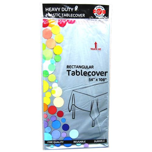 Wholesale PLASTIC TABLE COVER SILVER 54x108''