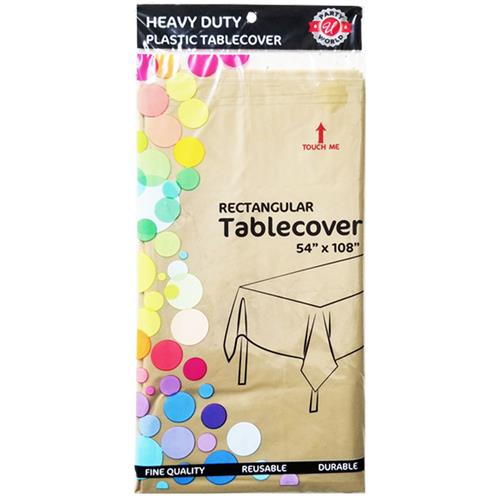 Wholesale PLASTIC TABLE COVER GOLD 54x108''