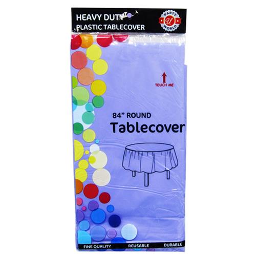 Wholesale 84'' ROUND PLASTIC TABLE COVER LAVENDER