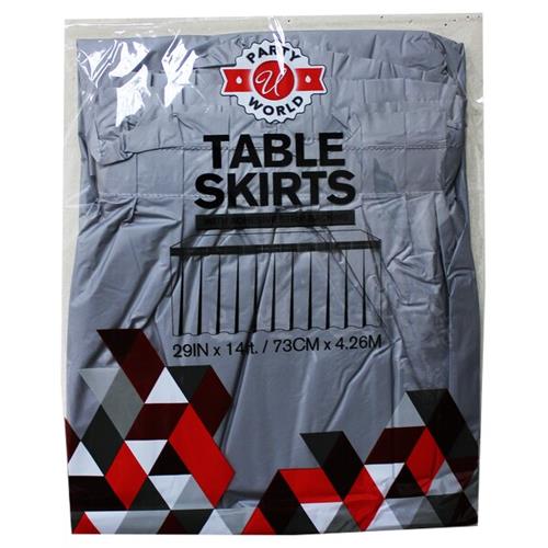 Wholesale SILVER TABLE SKIRT 29x14''