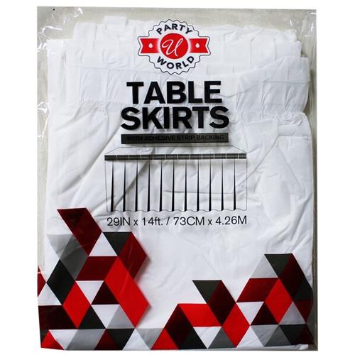 Wholesale WHITE TABLE SKIRT 29x14''