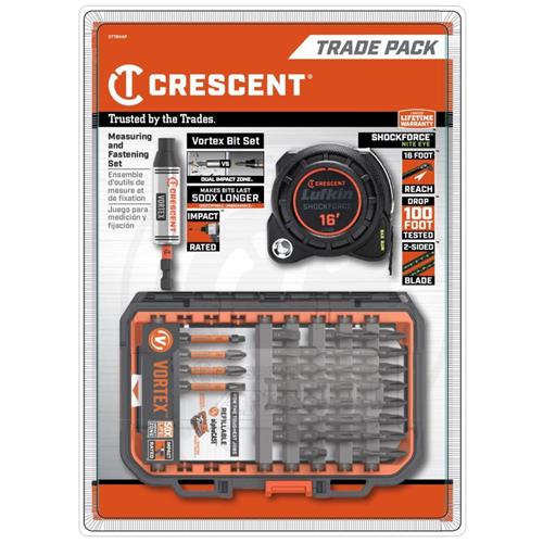 Wholesale CRESCENT 42pc BIT SET & 16' NITE EYE TAPE MEASURE TRADE PACK
