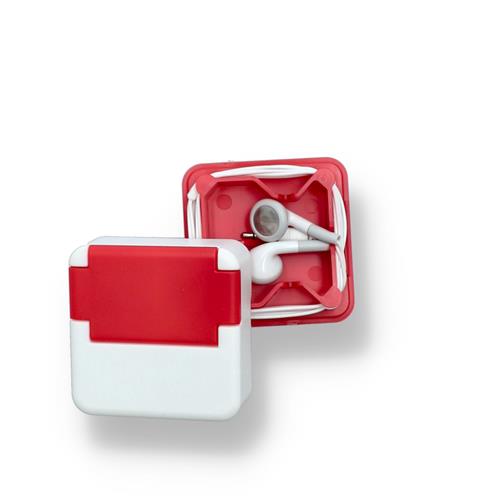 Wholesale WIRED EARBUDS & MEDIA STAND WHITE & RED