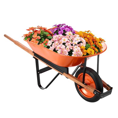 Wholesale VEVOR 5 CUFT METAL WHEELBARROW WITH 16'' NO FLAT TIRE 330LB CAPACITY