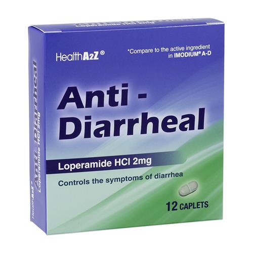 Wholesale HEALTH A2Z 12CT ANTI-DIARRHEAL LOPERAMIDE 2MG CAPLETS (COMARE TO IMMODIUMA-D)