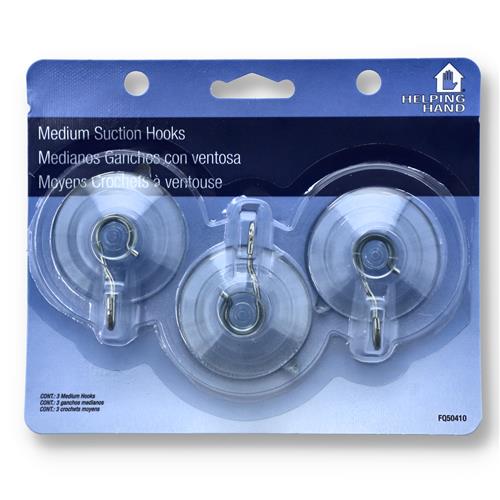 Wholesale 3PC MEDIUM SUCTION CUP HOOKS - GLW