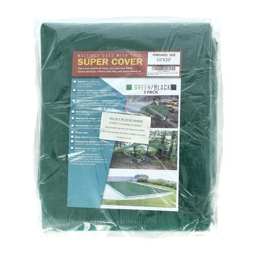 Wholesale 2PK TARP 10X20 GREEN/BLACK 400FT² 10 MIL