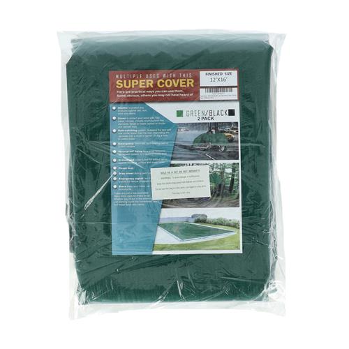 Wholesale SUPER COVER TARP 2PK 12x16' GREEN/BLACK FINISH SIZE 384FT² 10 MIL