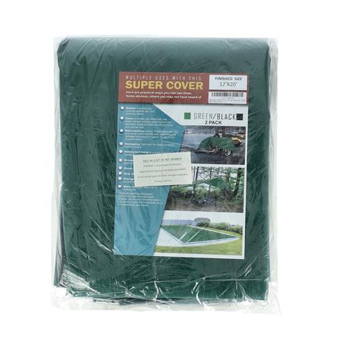 Wholesale SUPER COVER 2PK TARP 12X20 GREEN/BLACK FINISH SIZE 480FT² 10 MIL