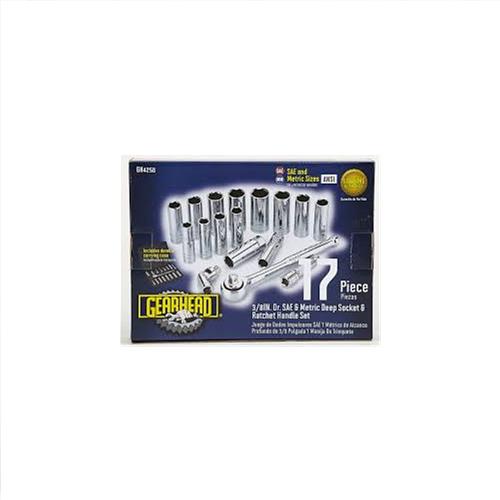 Wholesale Z17PC 3/8"" DEEP WELL SOCKET SET SAE & METRIC GLW