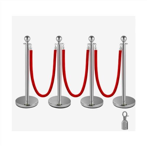 Wholesale VEVOR 4 PK CROWD CONTROL STANCHION WITH 5' VELVET ROPE