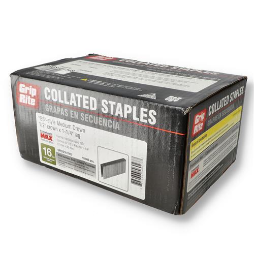 Wholesale GRIP-RITE 10,000CT 16 GAUGE 1/2'' CROWN 1-1/4'' STAINLESS COLLATED STAPLES GS ST
