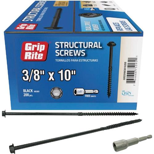 Wholesale GRIP-RITE 200PC STRUCTURAL SCREWS 3/8 x 10''