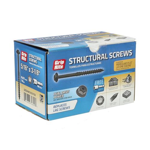 Wholesale GRIP-RITE 150PC STRUCTURAL SCREWS 5/16x3-1/8''