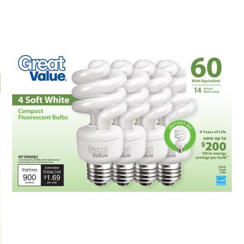 Wholesale Z4PK SCFL LIGHT BULB SOFT WHITE 14W=60W