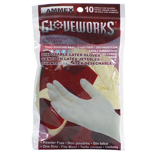 Wholesale Gloveworks Latex 10pk Disposable Gloves