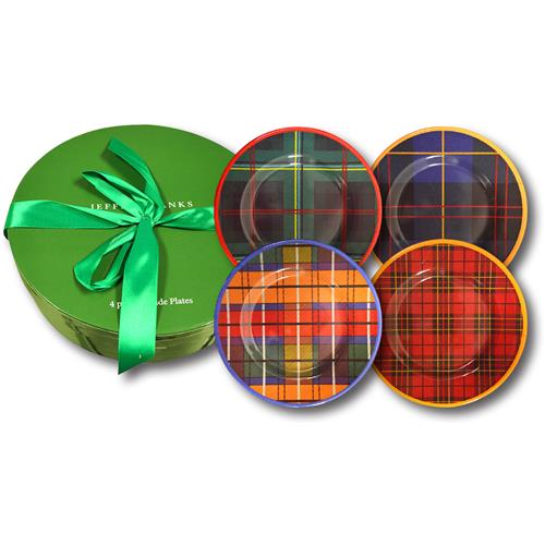 Wholesale Z4PK DESSERT PLATE GIFT BOX SET-JEFFREY BANKS -PLAID
