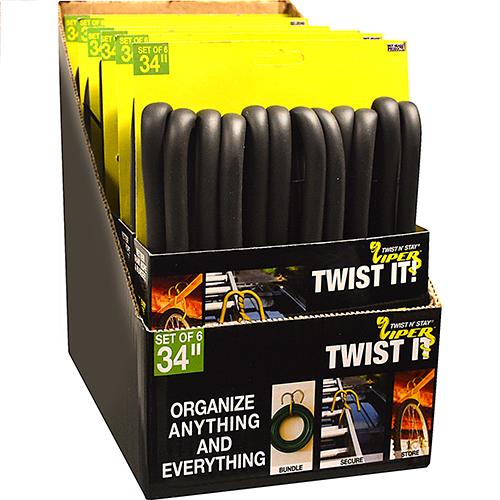 Wholesale Viper Twist N' Stay Organizing Twist Ties 34". 6 ct.