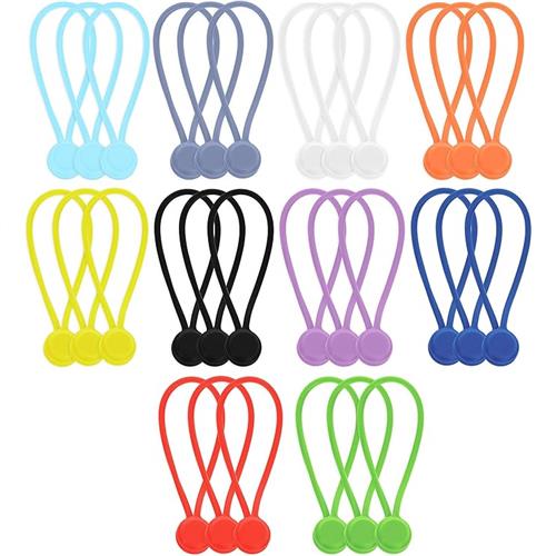 Wholesale 30PK SILICONE MAGNETIC CABLE TIE ORGANIZERS