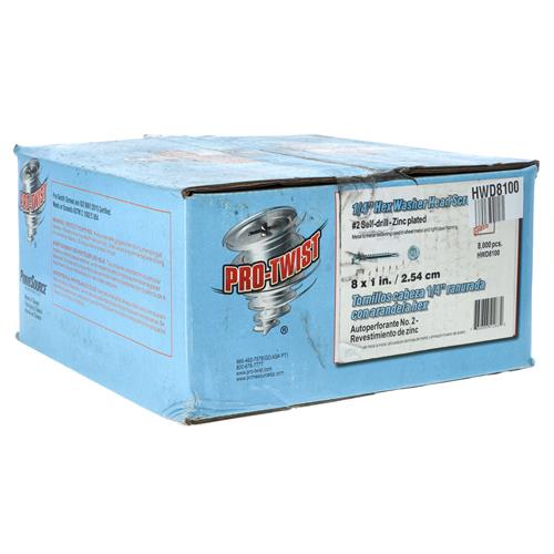 Wholesale PRO-TWIST 8000PC 1/4'' HEX WASHER HEAD SELF DRILLING SCREW 1'' #8  #2PH