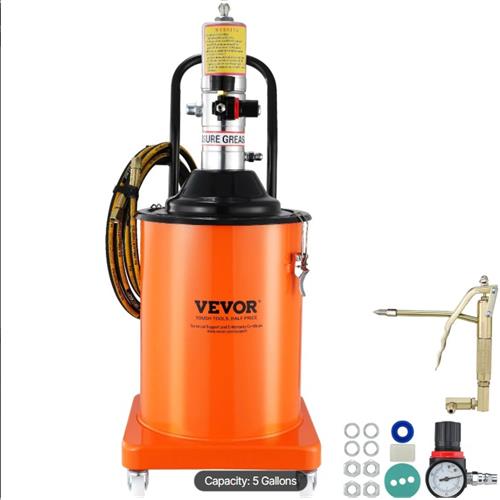 Wholesale VEVOR 5 GALLON AIR OPERATED GREASE PUMP WITH 13' PRESSURE HOSE & GREASE GUN