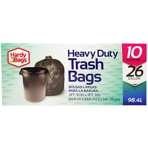 Wholesale 10ct 26gal HEAVY DUTY TRASH BAGS .7mil 27.5x33'' - GLW