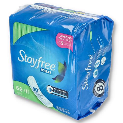 Wholesale STAYFREE 66CT MAXI SUPER PADS