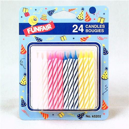 Wholesale 24 Birthday Candles 4 Colors