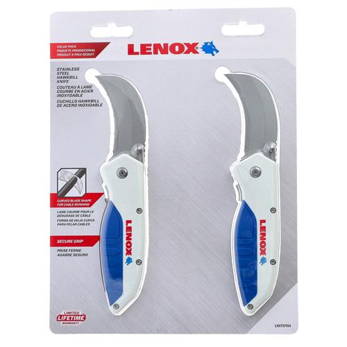 Wholesale 2PK LENOX STAINLESS HAWKBILL FOLDING KNIFE (NO ADVERTISING OR ONLINE SALES)