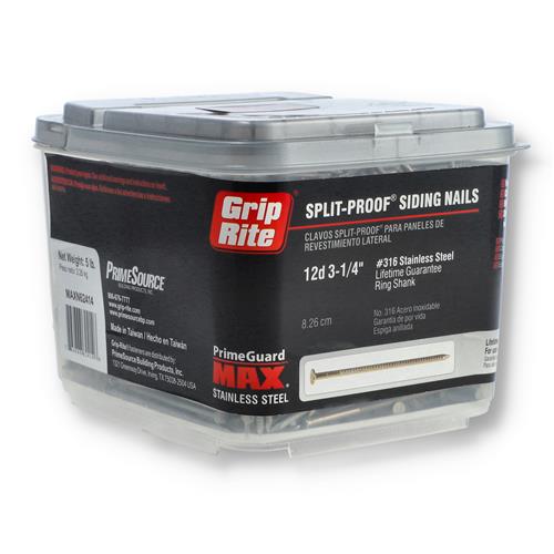 Wholesale GRIP-RITE 5LB 12D 3-1/4'' 316 STAINLESS SIDING NAILS RING SHANK