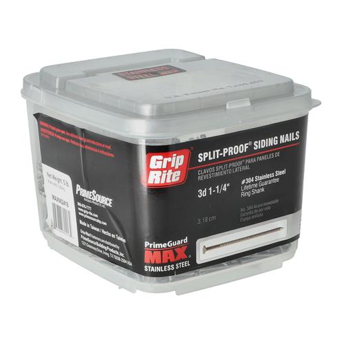 Wholesale GRIP-RITE 5LB 5D 1-1/4'' 304 STAINLESS SPLIT-PROOF SIDING NAILS RING SHANK