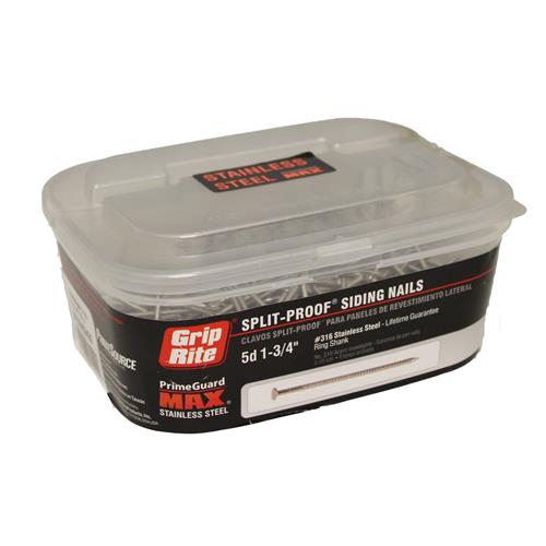 Wholesale GRIP-RITE 1LB 5D 1-3/4'' 316 STAINLESS SPLIT-PROOF SIDING NAILS RING SHANK