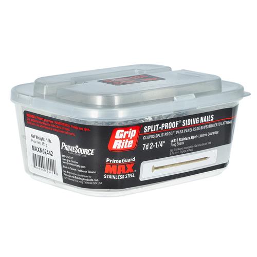 Wholesale GRIP-RITE 1LB STAINLESS SPLIT-PROOF SIDING NAILS 2-1/4'' 7D RING SHANK
