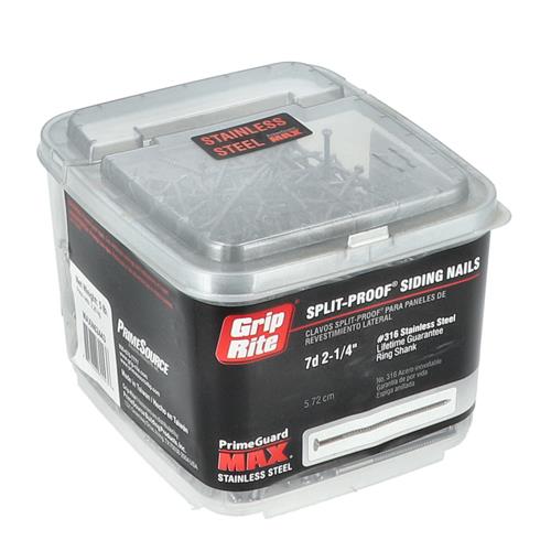 Wholesale GRIP-RITE 5LB 7D 2-1/4'' 316 STAINLESS SPLIT PROOF SIDING NAILS RING SHANK