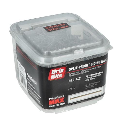 Wholesale GRIP-RITE 5LB 8D 2-1/2'' 316 STAINLESS SPLIT PROOF SIDING NAILS RING SHANK