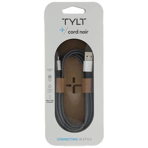 Wholesale CORD NOIR 4' MICRO-USB WOVEN CHARGE & SYNC CABLE SILVER