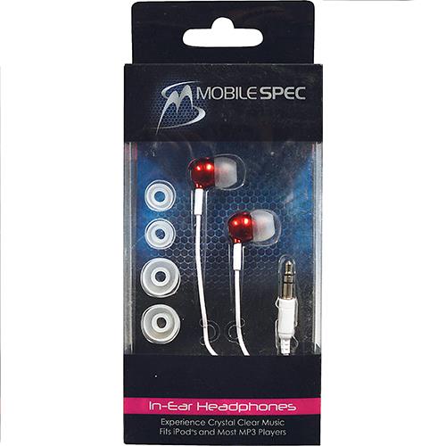 Wholesale Mobilespec In-Ear Earbuds, Red.