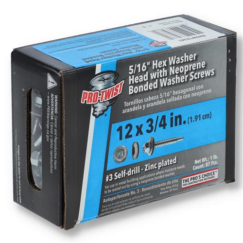 Wholesale PRO-TWIST 1LB #12x3/4'' 5/16 HEX WASHER & NEOPRENE BONDED WASHER SCREWS