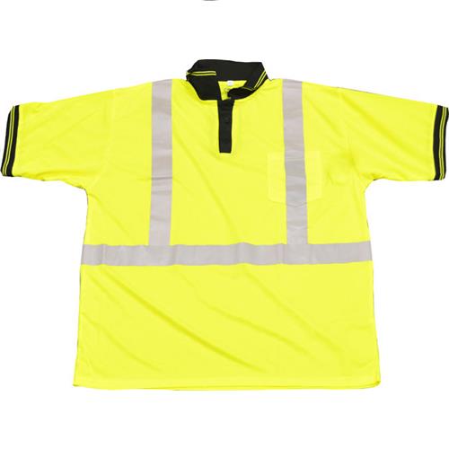Wholesale ZHi Vis Short Sleeve Polo, Sz L, NS Logo, ANSI 2, HV YW/Blk Trim Collar & Cuff 3
