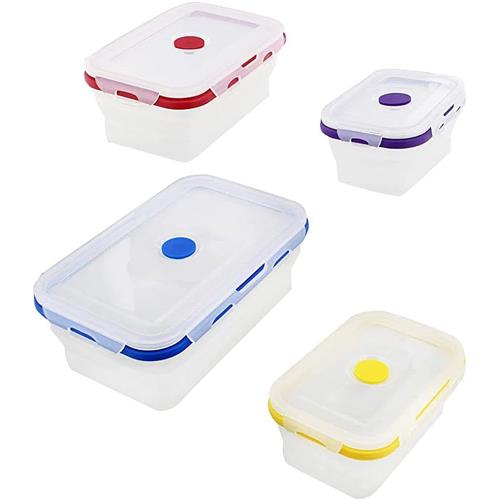 Wholesale Z4PK COLLAPSIBLE VENTED RECTANGLE SILICONE CONTAINERS WITH LIDS