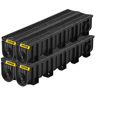 Wholesale VEVOR 4PK 4x39'' TRENCH DRAIN SYSTEM WITH PLASTIC GRATE