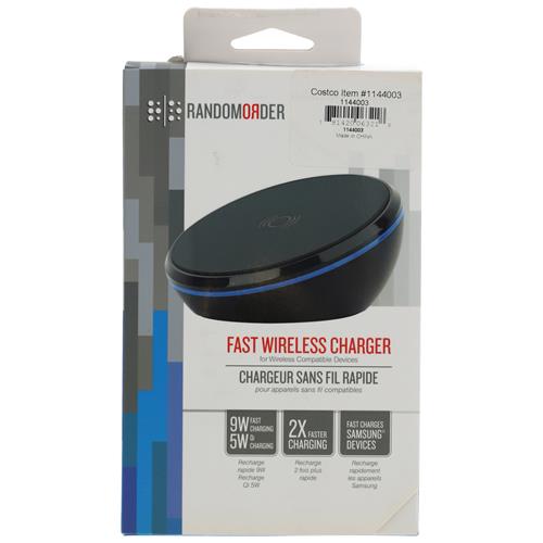 Wholesale FAST WIRELESS QI CHARGER BAD BOXES BLACK