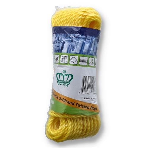 Wholesale 80' x 7/32" 3 STRAND YELLOW TWISTED POLY ROPE