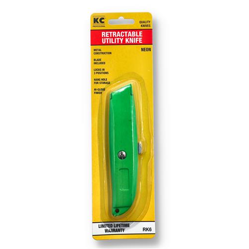 Wholesale RETRACTABLE UTILITY KNIFE NEON GREEN