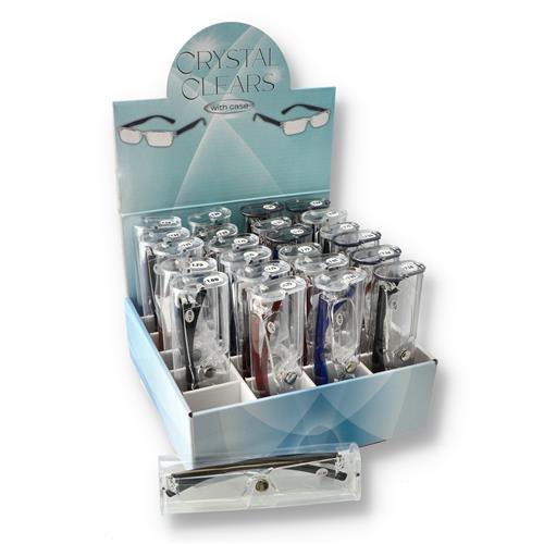 Wholesale UNISEX CRYSTAL READERS WITH CLEAR CASE